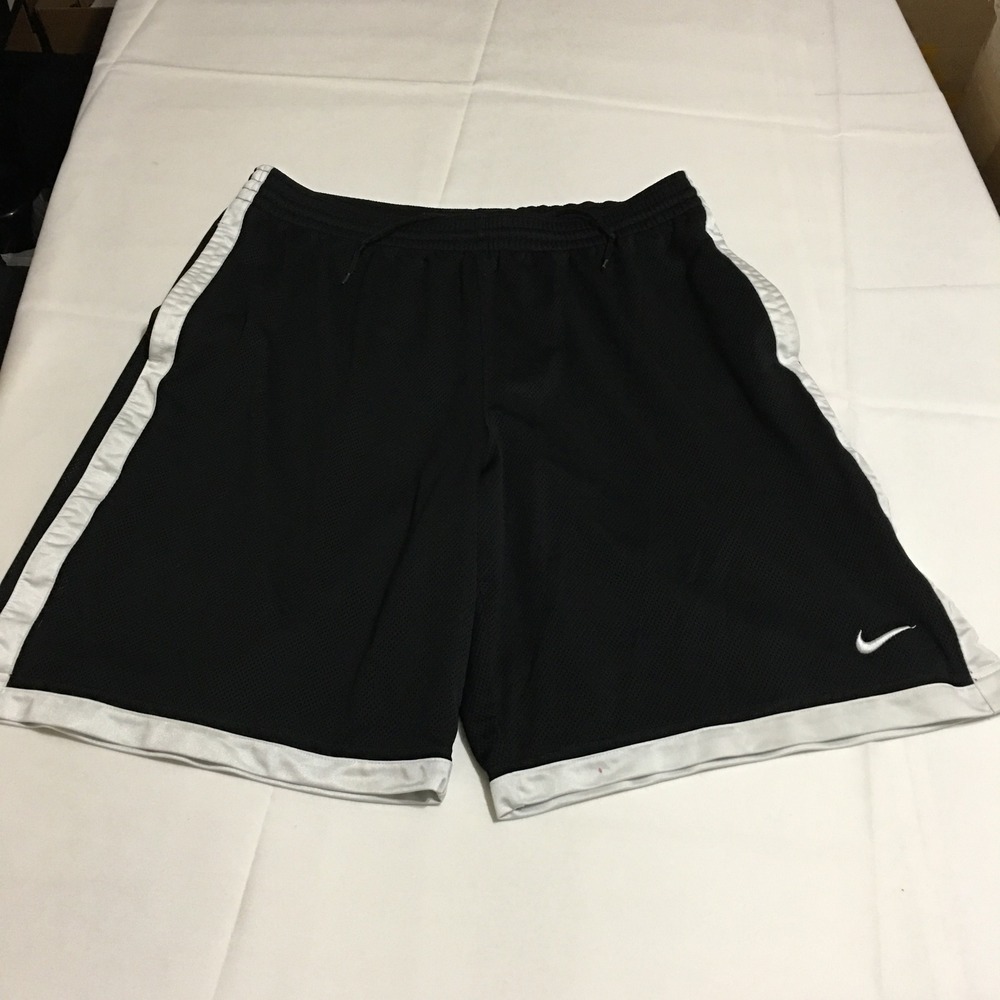 Nike Basketball Shorts Men XL Black Mesh Athletic